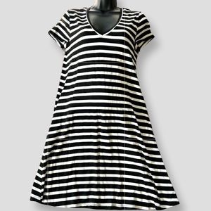 Karen Karen Black White Stripe Short Sleeve Dress Size XS